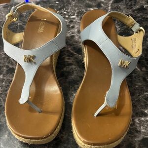 Michael Kors Light Gray and Tan Sandals
